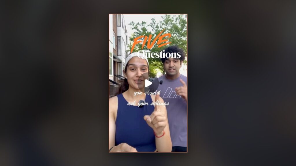 Tee Talks reel cover: five questions to ask your sibling